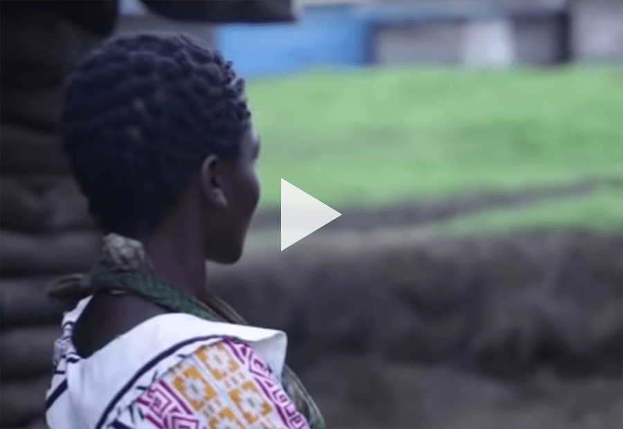 African girl looking at the horizon
