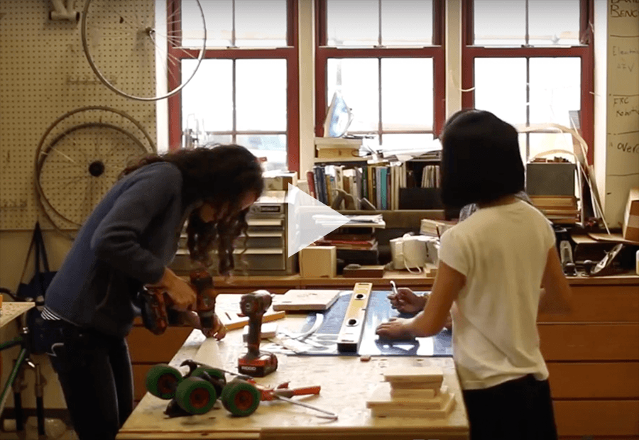 girls working on a project