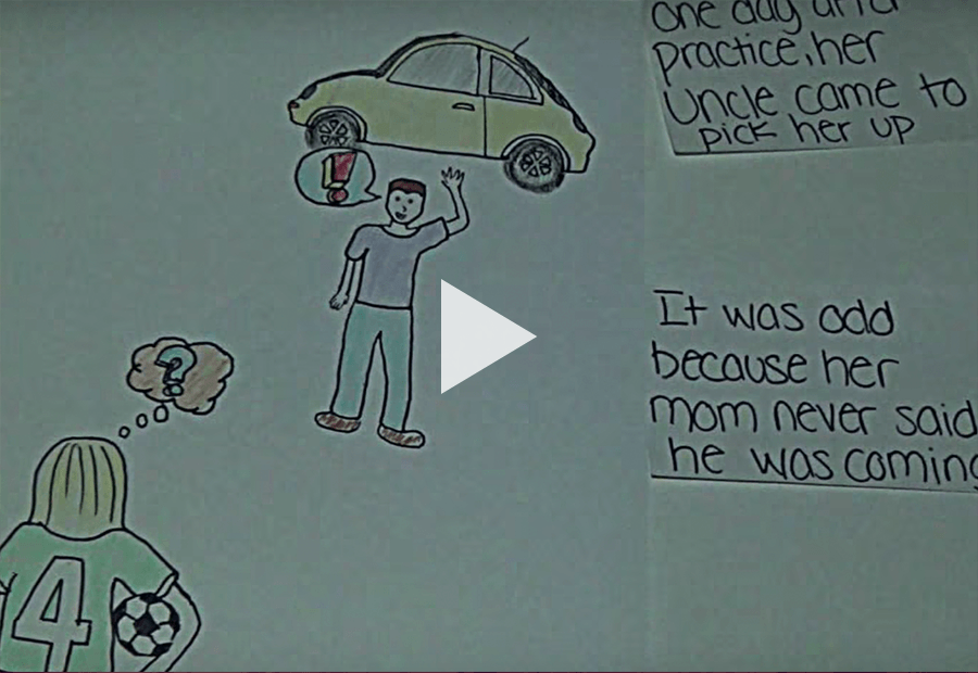 illustration of a girl and uncle