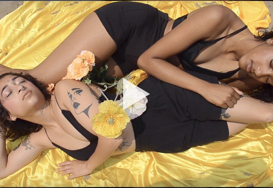 two girls having a sunbath